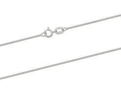 18ct White Gold 0.8mm Diamond Cut Curb Chain 18"/45cm Unhallmarked