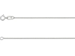 18ct White Gold 0.8mm Diamond Cut Curb Chain 16"/40cm Unhallmarked