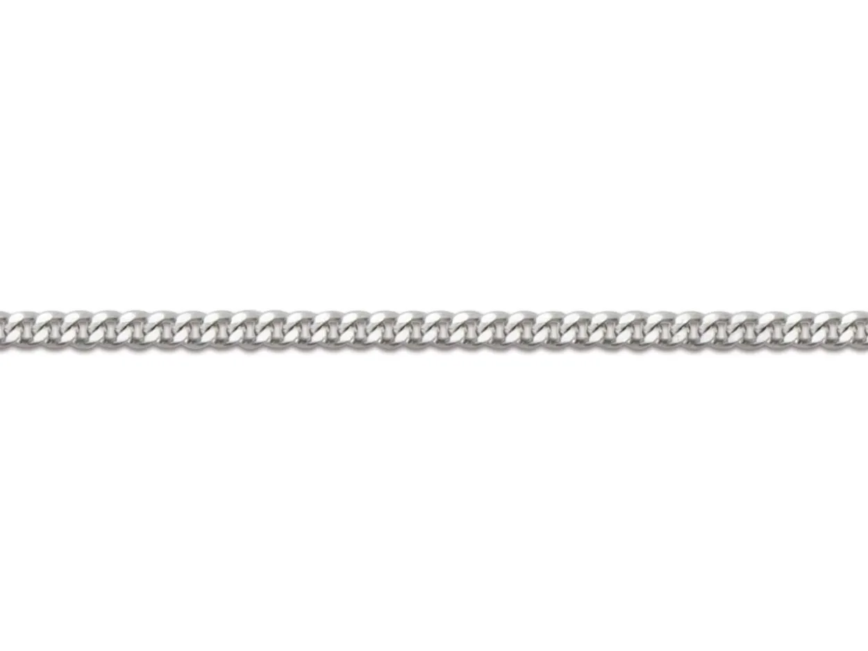 18ct White Gold 0.8mm Diamond Cut Curb Chain 16"/40cm Unhallmarked