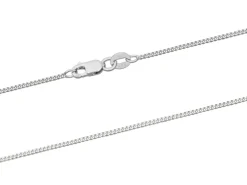 18ct White Gold 1.4mm Diamond Cut Curb Chain 20"/50cm Hallmarked