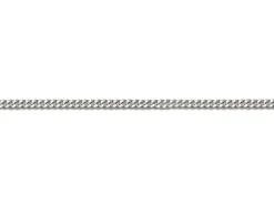 18ct White Gold 0.7mm Diamond Cut Curb Chain 16