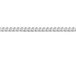 18ct White Gold 1.4mm Diamond Cut Curb Chain 16