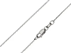 9ct White Gold 0.8mm Diamond Cut Oval Belcher Chain 18"/45cm Heavy Hallmarked