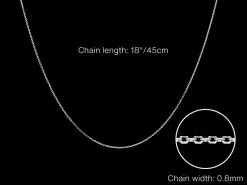 9ct White Gold 0.8mm Diamond Cut Oval Belcher Chain 18