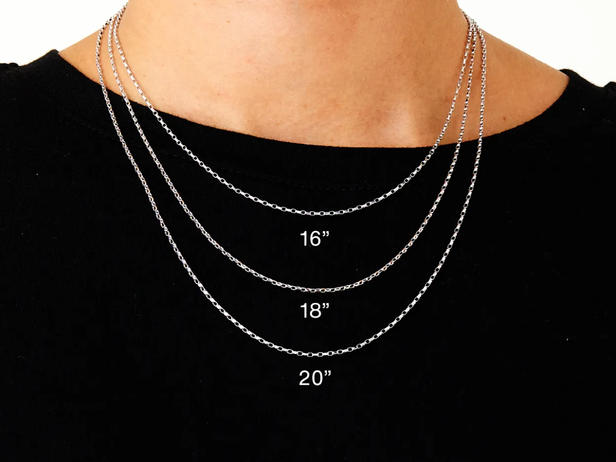 9ct White Gold 0.8mm Diamond Cut Oval Belcher Chain 18"/45cm Heavy Hallmarked