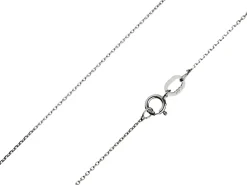 9ct White Gold 0.8mm Diamond Cut Oval Belcher Chain 20"/50cm Light Unhallmarked