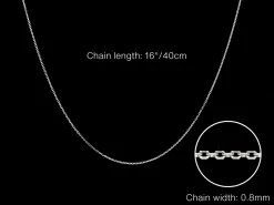 9ct White Gold 0.8mm Diamond Cut Oval Belcher Chain 16