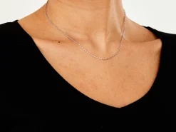 9ct White Gold 1.7mm Diamond Cut Oval Belcher Chain 16