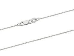 18ct White Gold 1.4mm Diamond Cut Oval Trace Chain 18"/45cm Hallmarked