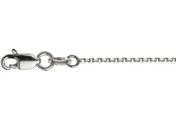 18ct White Gold 1.1mm Diamond Cut Oval Trace Chain 18"/45cm Hallmarked