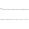 18ct White Gold 1.2mm Flat Filed Oval Trace Chain 16"/40cm Hallmarked