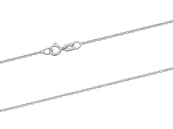 18ct White Gold 1.2mm Flat Filed Oval Trace Chain 16"/40cm Hallmarked
