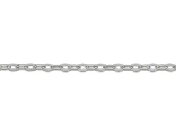 18ct White Gold 1.2mm Flat Filed Oval Trace Chain 16