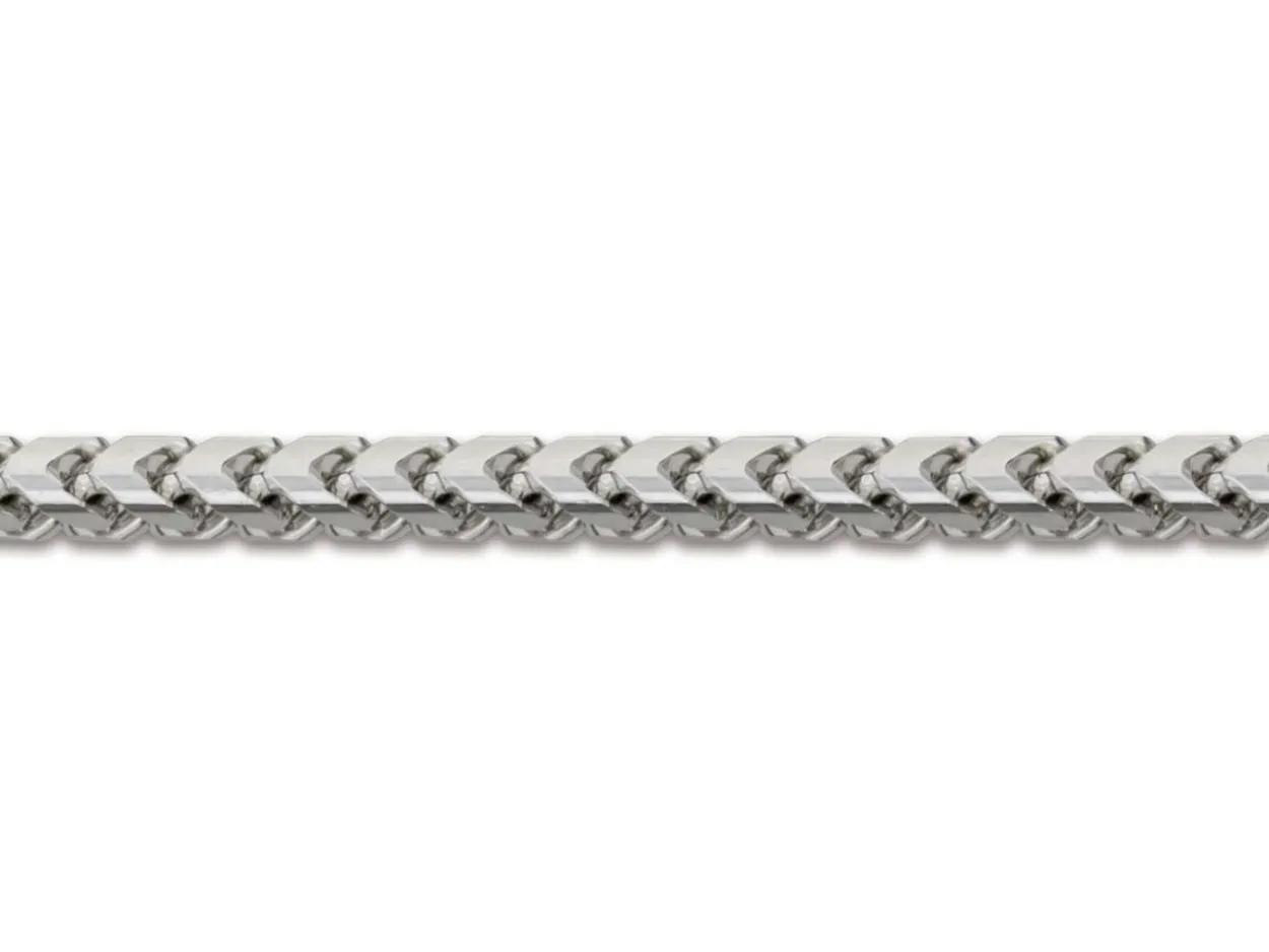 9ct White Gold 1.5mm Franco Chain 20"/50cm Hallmarked