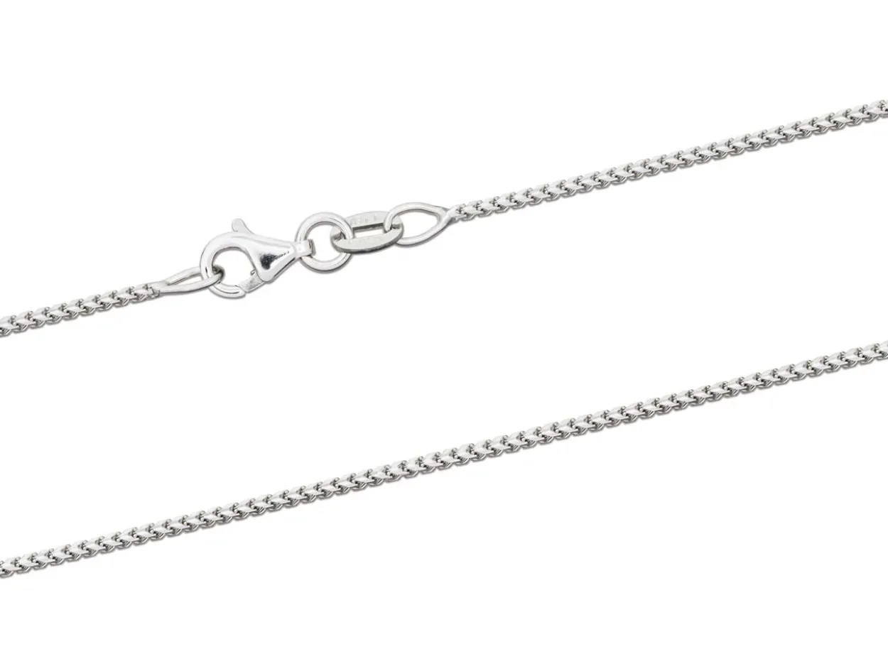 18ct White Gold 1.4mm Franco Chain 16"/40cm Hallmarked