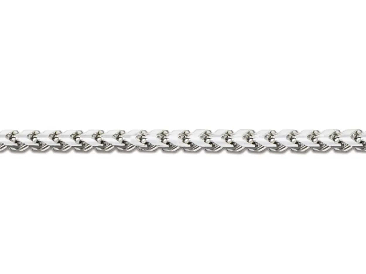 18ct White Gold 1.4mm Franco Chain 16"/40cm Hallmarked