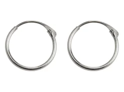 9ct White Gold 11.0mm Hinged Sleeper Hoop Earrings, Pack Of 2, 100% Recycled Gold