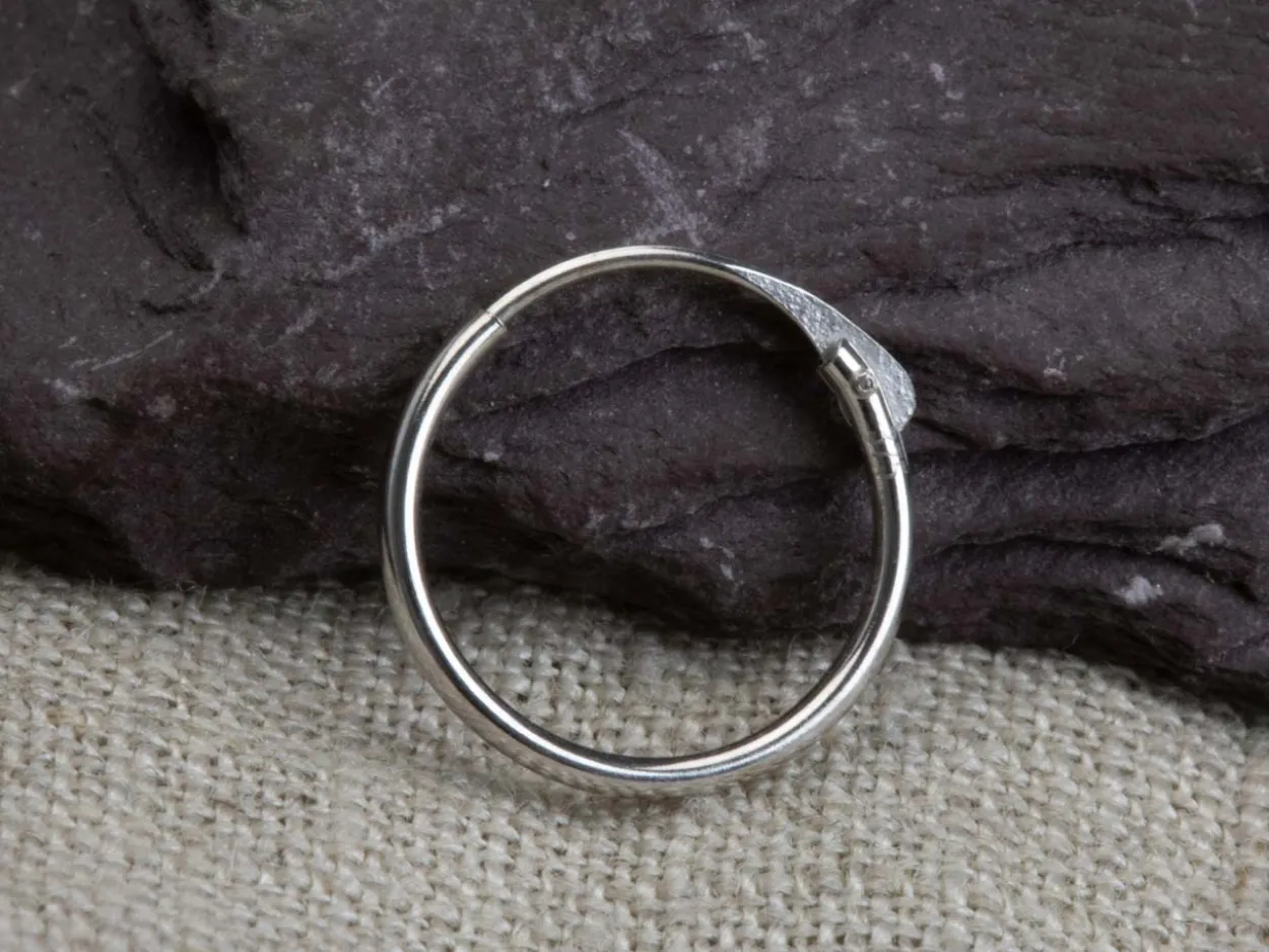 9ct White Gold 11.0mm Hinged Sleeper Hoop Earrings, Pack Of 2, 100% Recycled Gold