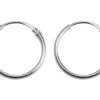 18ct White Gold 11.0mm Hinged Sleeper Hoop Earrings, Pack Of 2, 100% Recycled Gold