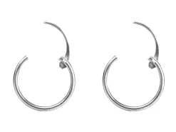 18ct White Gold 11.0mm Hinged Sleeper Hoop Earrings, Pack Of 2, 100% Recycled Gold