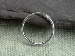 18ct White Gold 11.0mm Hinged Sleeper Hoop Earrings, Pack Of 2, 100% Recycled Gold