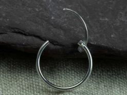 18ct White Gold 11.0mm Hinged Sleeper Hoop Earrings, Pack Of 2, 100% Recycled Gold