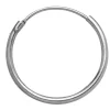 9ct White Gold 11mm Hinged Sleeper Hoop Earring, 100% Recycled Gold