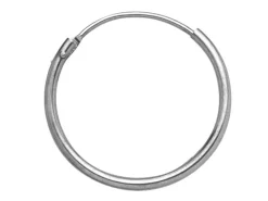 9ct White Gold 11mm Hinged Sleeper Hoop Earring, 100% Recycled Gold