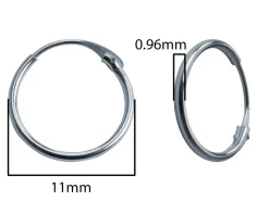 9ct White Gold 11mm Hinged Sleeper Hoop Earring, 100% Recycled Gold
