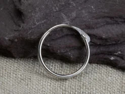 9ct White Gold 11mm Hinged Sleeper Hoop Earring, 100% Recycled Gold