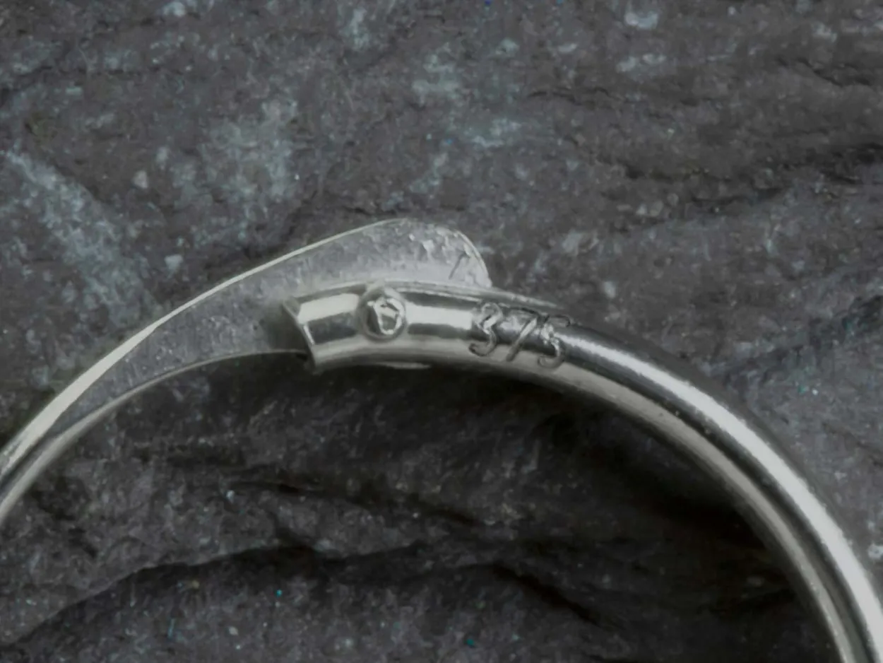 9ct White Gold 13mm Hinged Sleeper Hoop Earring, 100% Recycled Gold