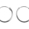 9ct White Gold 13.0mm Hinged Sleeper Hoop Earrings, Pack Of 2, 100% Recycled Gold
