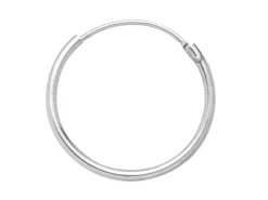 18ct White Gold 11mm Hinged Sleeper Hoop Earring, 100% Recycled Gold