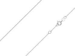 9ct White Gold 0.8mm Oval Trace Bracelet With Extender 6.7-7.1"/17-18cm Unhallmarked