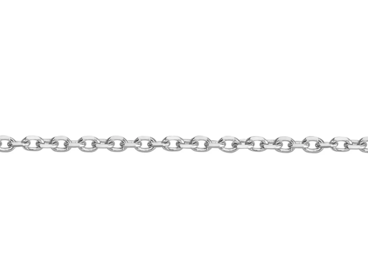 9ct White Gold 0.8mm Oval Trace Bracelet With Extender 6.7-7.1"/17-18cm Unhallmarked