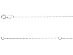 9ct White Gold 0.8mm Oval Trace Chain With Extender 16-18"/40-45cm Unhallmarked