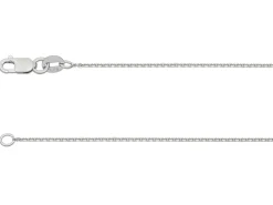 18ct White Gold 0.6mm Round Belcher Chain 16"/40cm Hallmarked