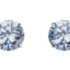 9ct White Gold 8mm Round Cubic Zirconia Stud Earring