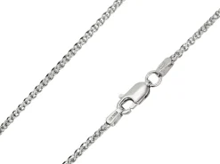 9ct White Gold 1.5mm Round Spiga Chain 18"/45cm Hallmarked
