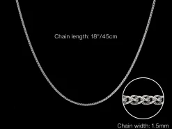 9ct White Gold 1.5mm Round Spiga Chain 18