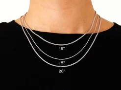 9ct White Gold 1.5mm Round Spiga Chain 18
