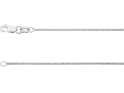 18ct White Gold 1.0mm Round Spiga Chain 16"/40cm Hallmarked