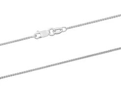 18ct White Gold 1.0mm Round Spiga Chain 16"/40cm Hallmarked