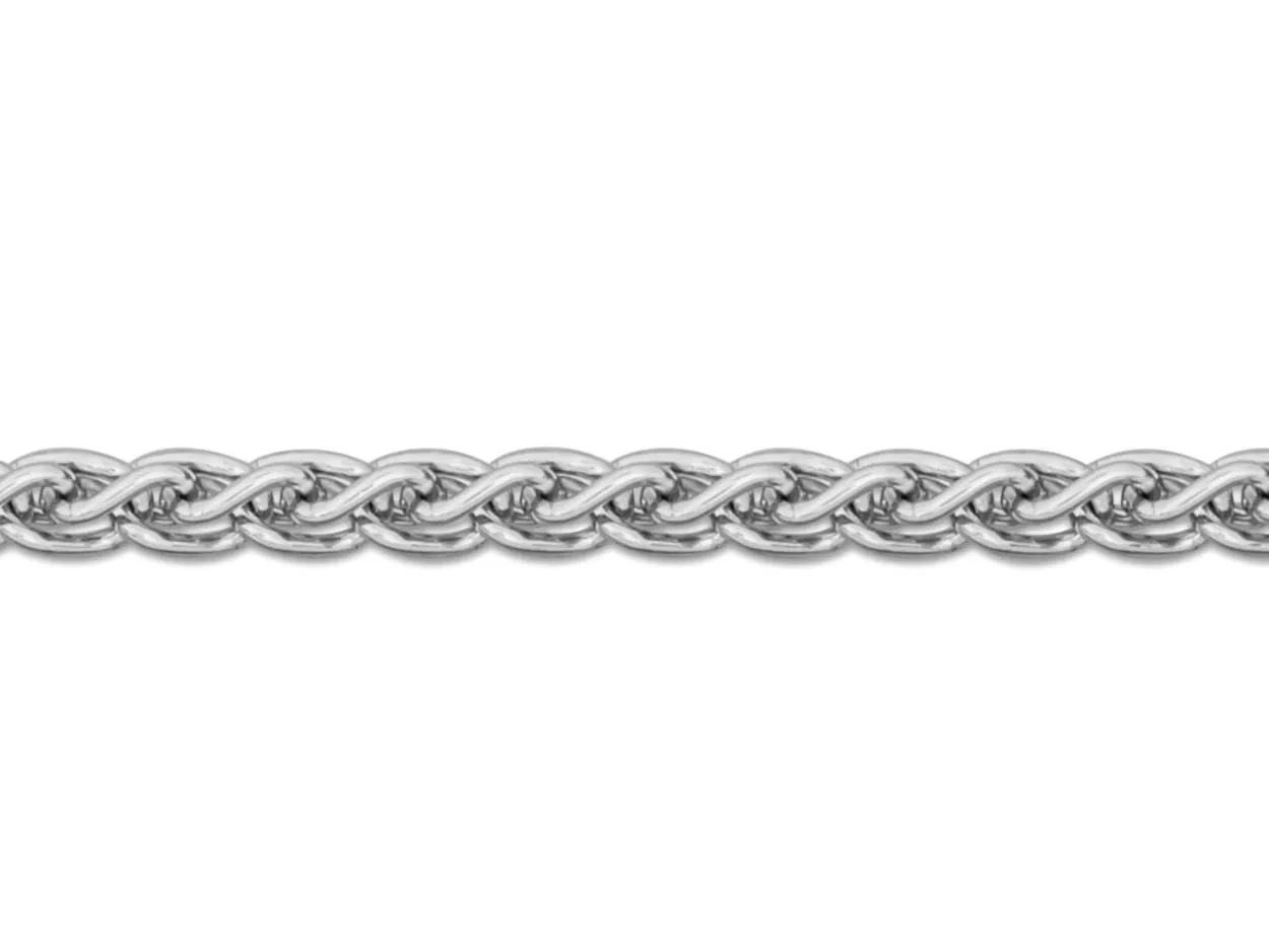 18ct White Gold 1.5mm Round Spiga Chain 20"/50cm Hallmarked