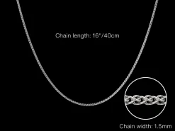9ct White Gold 1.5mm Round Spiga Chain 16