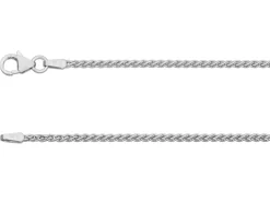 18ct White Gold 1.5mm Round Spiga Chain 16"/40cm Hallmarked