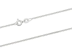 9ct White Gold 1.5mm Round Trace Chain 16"/40cm Hallmarked