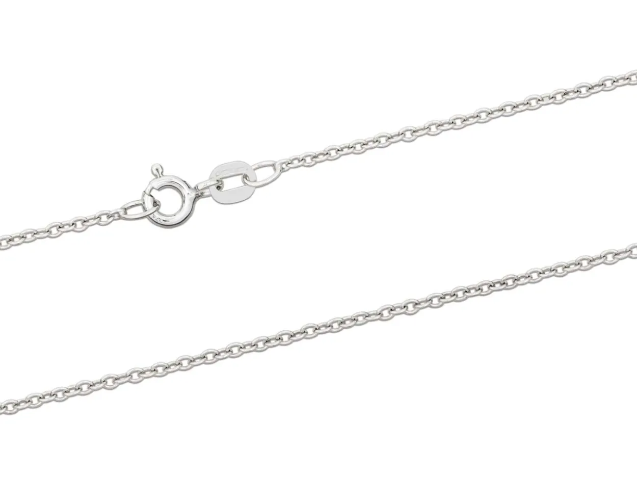 9ct White Gold 1.5mm Round Trace Chain 16"/40cm Hallmarked