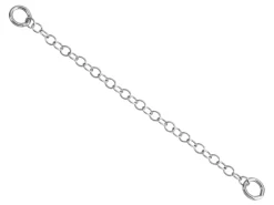 18ct White Gold 2.2mm Trace Safety Chain For Bracelet 6.0cm/2.4", 100% Recycled Gold