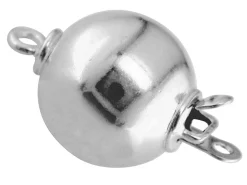 18ct White Gold Plain Ball Clasp 7mm